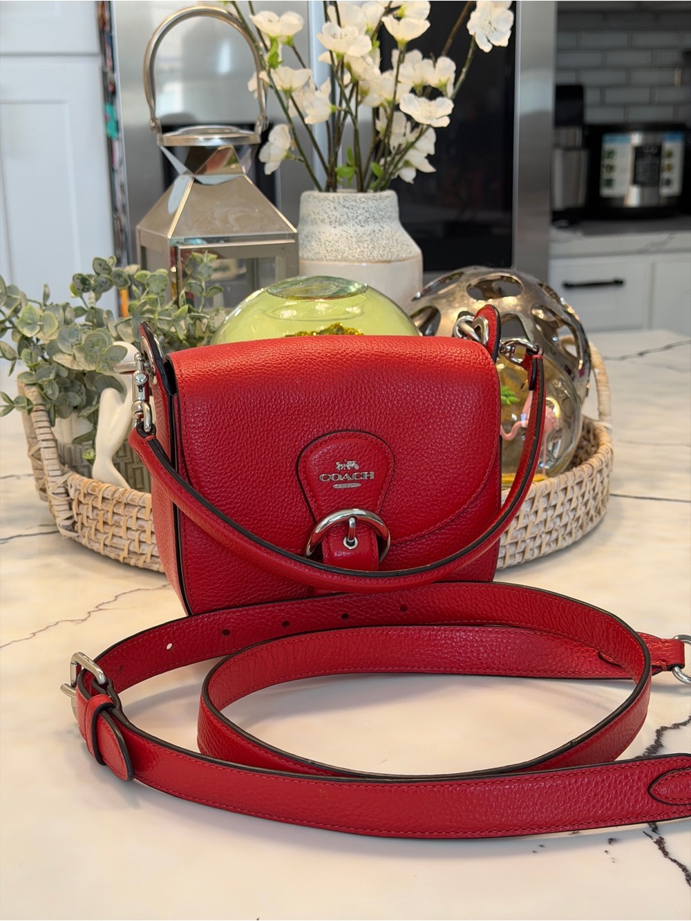 ❤️ Beautiful Red Coach Leather Bag ❤️